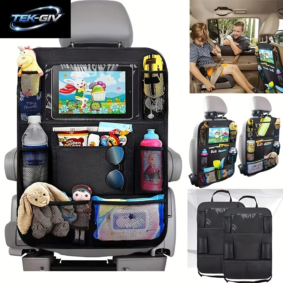Auto-Rücksitz-Organizer Mit Touchscreen, Tablet-Halter, Automatischer Aufbewahrungstaschenschutz Für Reisen