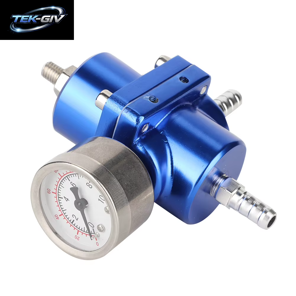 Einstellbarer Fpr Aluminium Legierung Universal Fpr Kraftstoff Druckregler Mit Manometer Schlauch 0-140Psi Einstellbar Fpr Druckregler