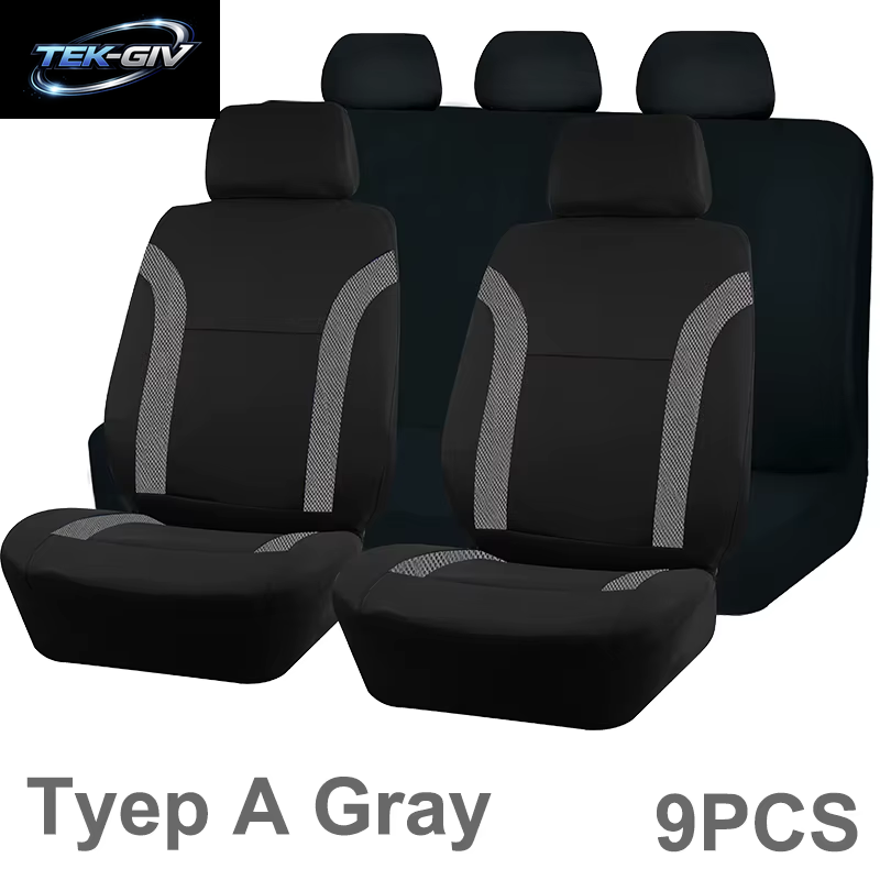 AUTO plus Sport Universal Polyester Auto Sitz Abdeckung Set Fit Meisten Auto Plain Stoff Bicolor Stilvolle Auto Zubehör Seat Protector