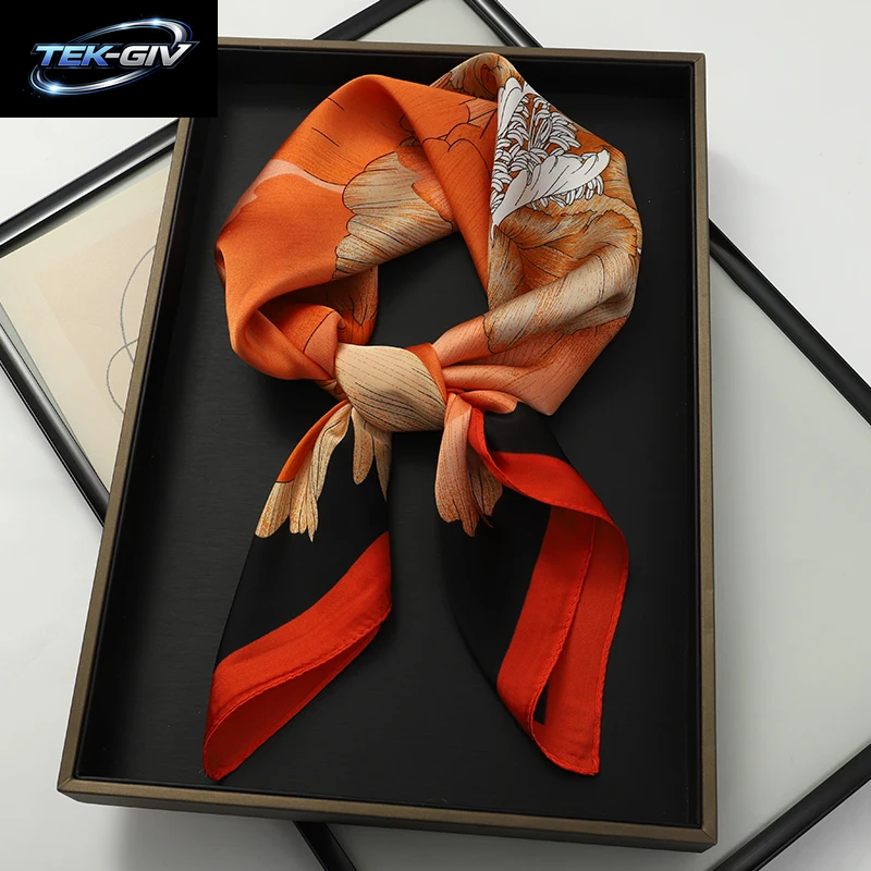 60 Farben Luxus-Schal Für Damen 70*70Cm Seidengefühl Quadratisches Haartuch Foulard Satin-Schal Großformatiges Kopftuch Hijab Taschentuch