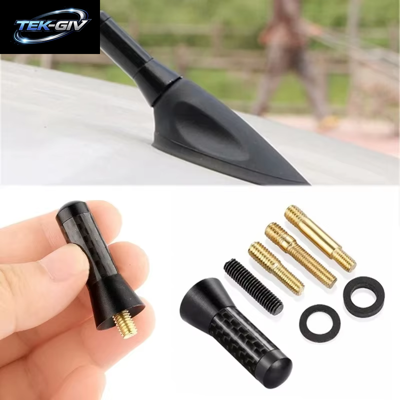 Marke Neue Carbon Faser Schraube Metall Kurze Stubby Mast Antenne Auto Styling Dach Antenne Verbesserte Signal Für Benz Auto Zubehör