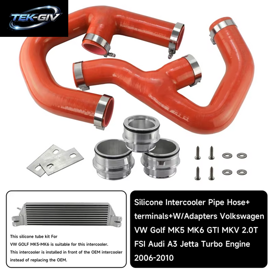 Schwarz/Rot/Blau Silikon Turbo Intercooler Rohr Schlauch Passend Für Golf MK5 MK6 GTI 2.0 Fsi W/Adapter 2006-2009