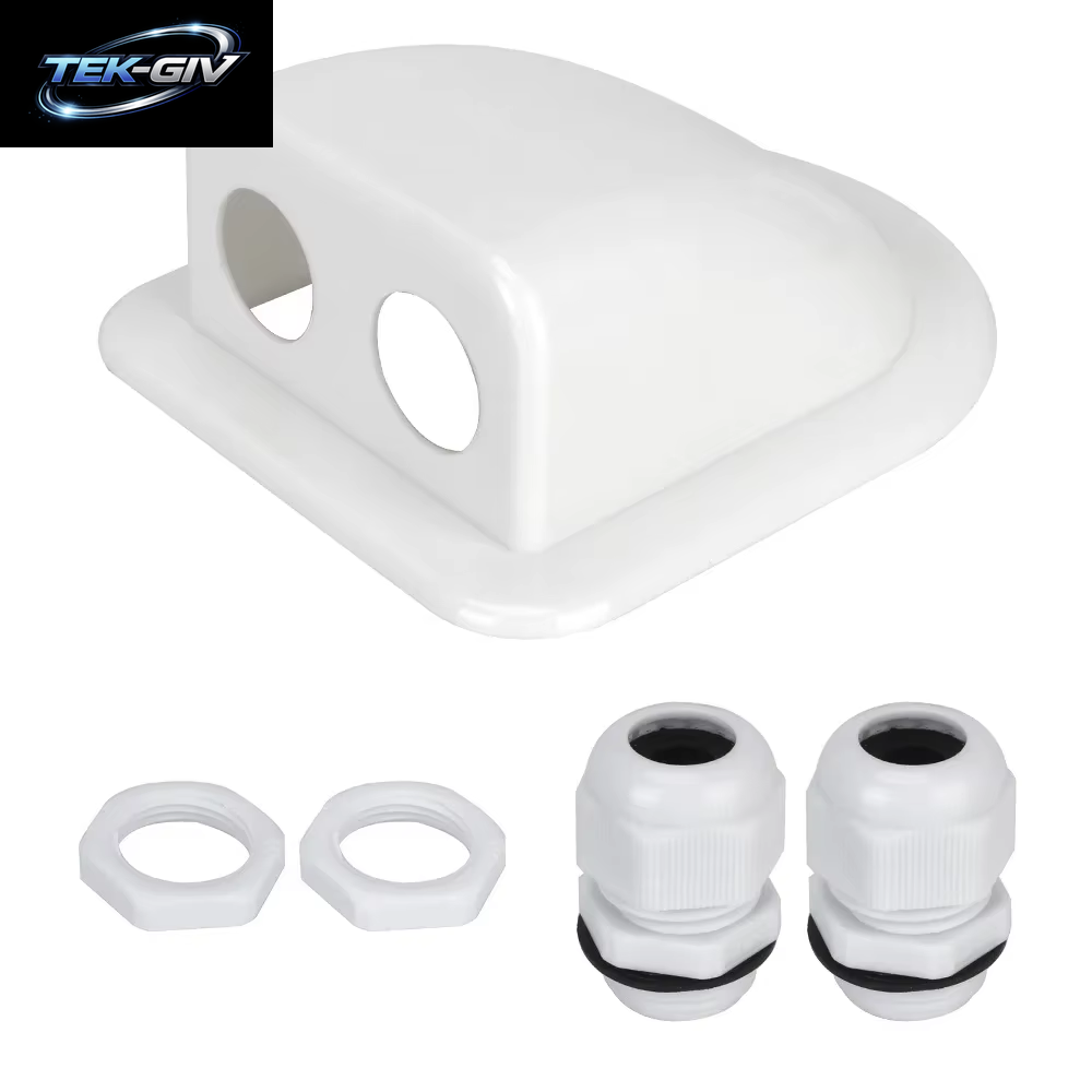 Caravan Solar Auto Anschlussdose Kabelzugang Verschraubungsbox Dach Drahtzugang Kabelverbinder Halter Dual Hole Camper Van