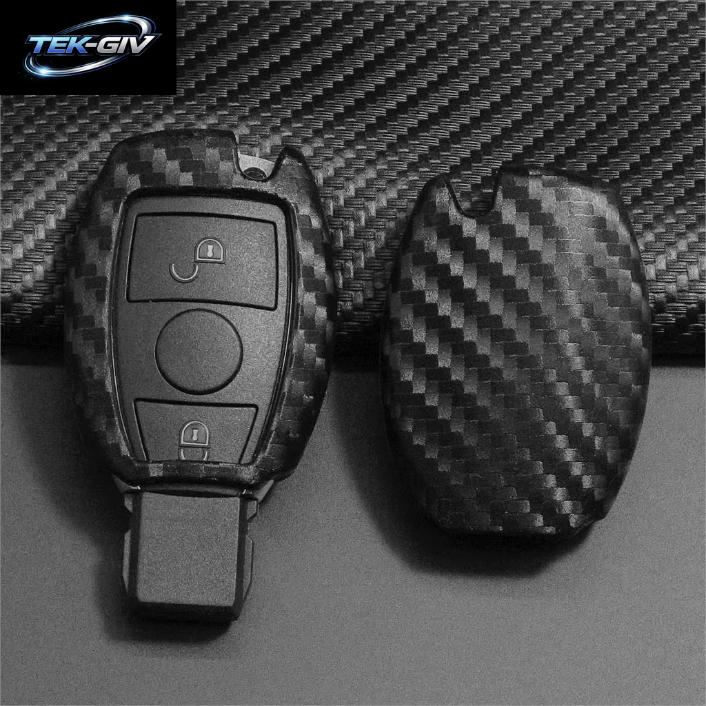 Jingyuqin Carbon Männer Auto Schlüssel Tasche Fall Für Mercedes Benz BGA AMG W203 W210 W211 W124 W202 W204 W205 W212 W176 Silikon Abdeckung