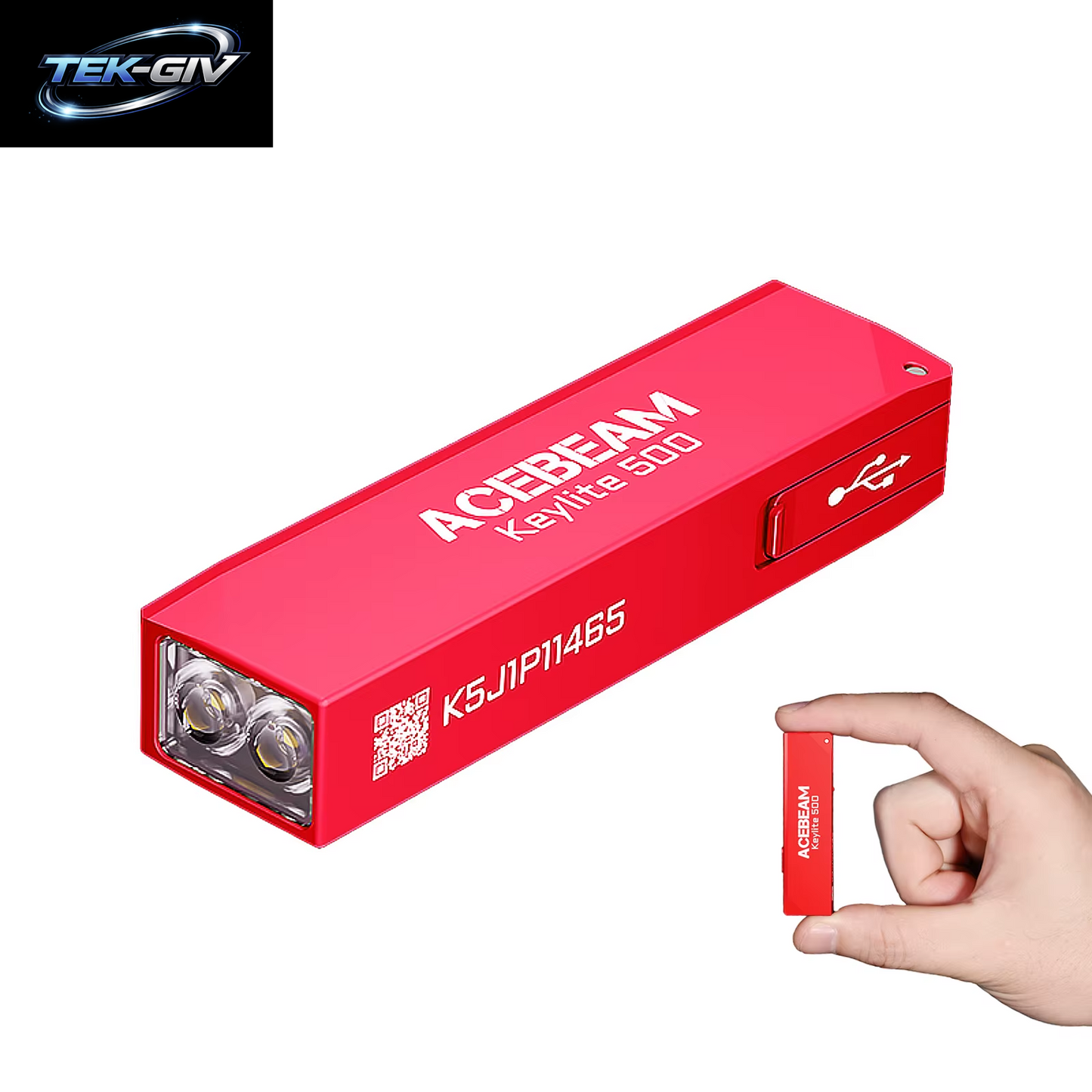 ACEBEAM Schlüsselanhänger-Taschenlampe Keylite 500 EDC Wiederaufladbare Taschenlampe Mit Selbstverteidigungs-Stroboskopmodus Und Dual-Led-Licht Für Camping Und Arbeit