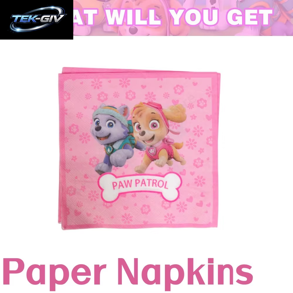 Rosa Paw Patrol Skye Geburtstag Party Dekorationen Skye Folie Latex Ballons Geschirr Teller Hintergrund Für Kinder Mädchen Party Supplies