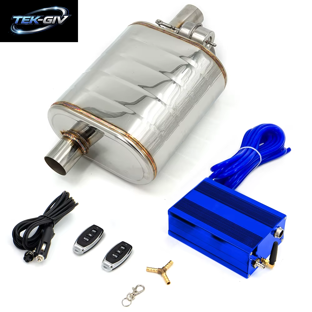 2"/2,5"/2,75"/3'' Zoll Auspuff Schalldämpfer Mit Dump Vakuum Ventil Edelstahl Auspuff Ausschnitt Fernbedienung Set Pumpe Controller