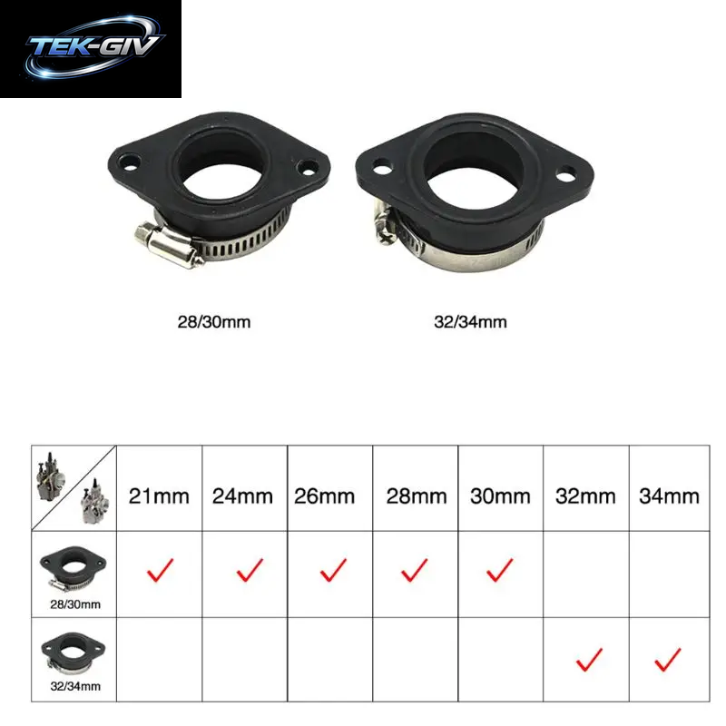 Motorrad Vergaser Adapter Inlet Intake Rohr Gummi Matte Fit Auf PWK 28/30Mm 32/34Mm