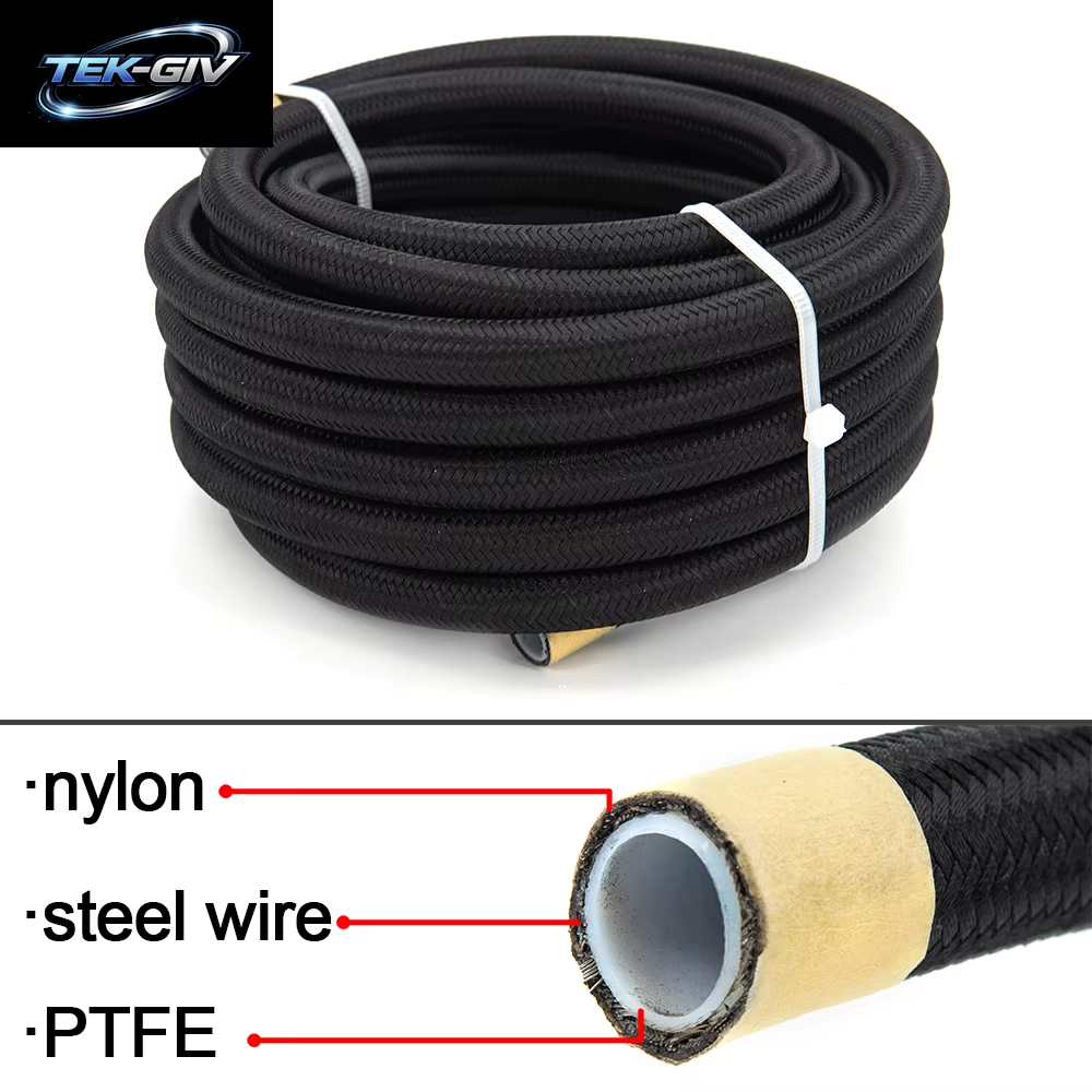 Kostenloser Versand 10/20 Füße 3 M/6 M AN6 AN8 AN10 PTFE Öl Kraftstoff Schlauch NYLON Geflochtene Innenseite PTFE