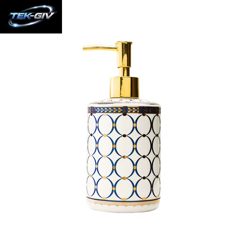Keramik Vergoldete Lotion Flasche Badezimmer Liefert Shampoo Dusch Gel Separat Abgefüllt Hotel Presse Flasche Seifensp Ender