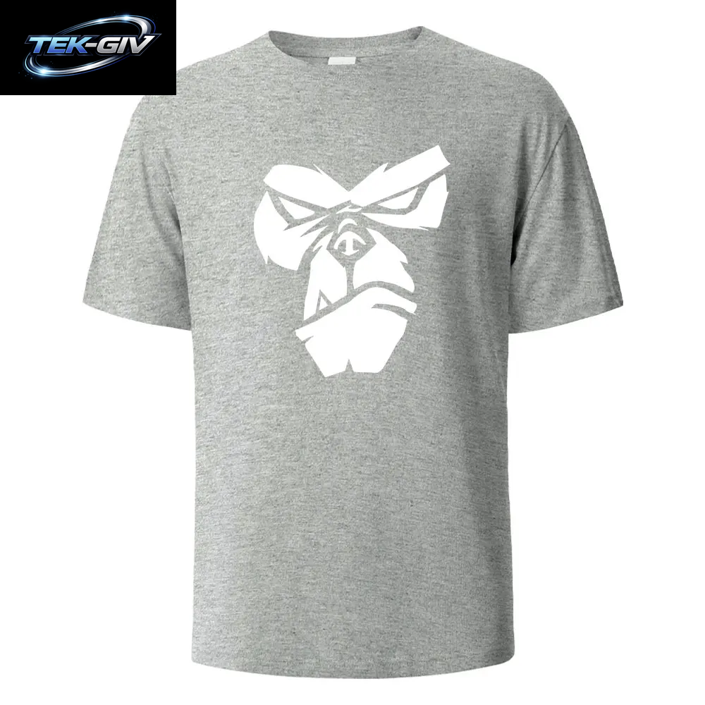 Gorilla Face Lustiges Print-T-Shirt, Sommer-T-Shirts Für Männer Und Frauen, 100 % Baumwolle, O-Ausschnitt, Übergröße, Lässig, Kurzärmelig, Streetwear, Basic-Top
