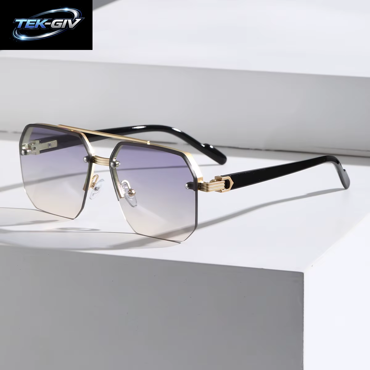 Herren Polarisierte Sonnenbrille Aluminium Magnesium Legierung Punk Sonnenbrille Doppels Trahl Quadratische Sonnenbrille Für Fahrer UV400 Brille