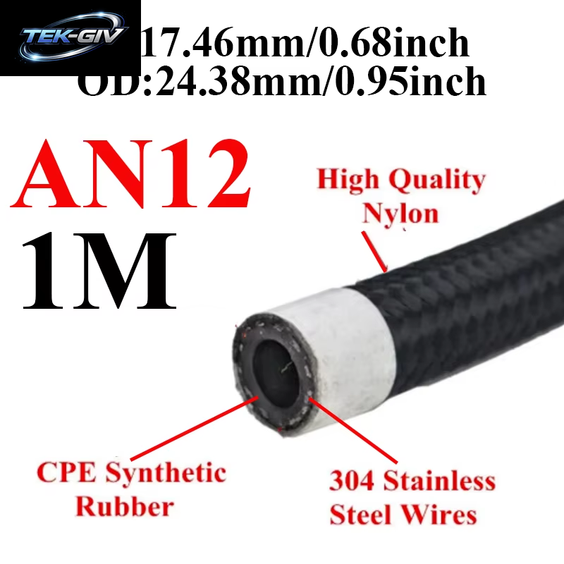 1 Meter AN4 AN6 AN8 AN10 AN12 AN16 AN20 Universal Auto Kraftstoff Schlauch Öl Gas Linie Nylon Stahl Geflochtene Kühler Brems Schlauch CPE Rohr