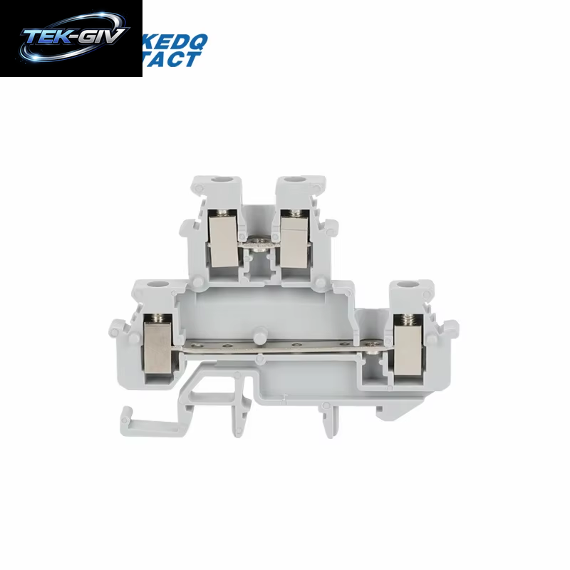 10 Stück MBKKB-2.5 Schraube Doppelstufe Din-Schienenklemmenblock, 2,5 Mm2 Drahtverbinder, Universeller Durchgangsstecker 2 Schicht MBKKB2.5