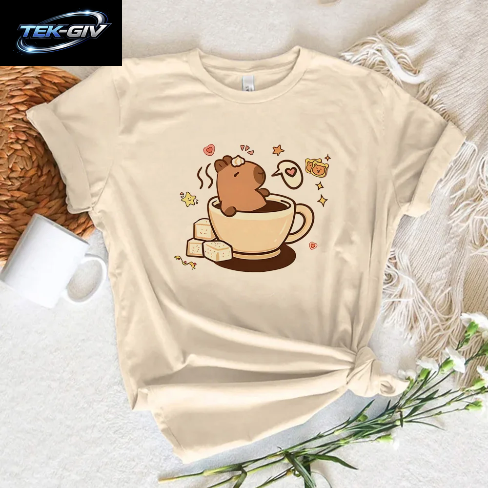 Lustige Capybara T-Shirts Männer Frauen Sommer Niedlichen Tier T Shirt Kurzarm Grafik T Shirts Streetwear Frauen Kleidung