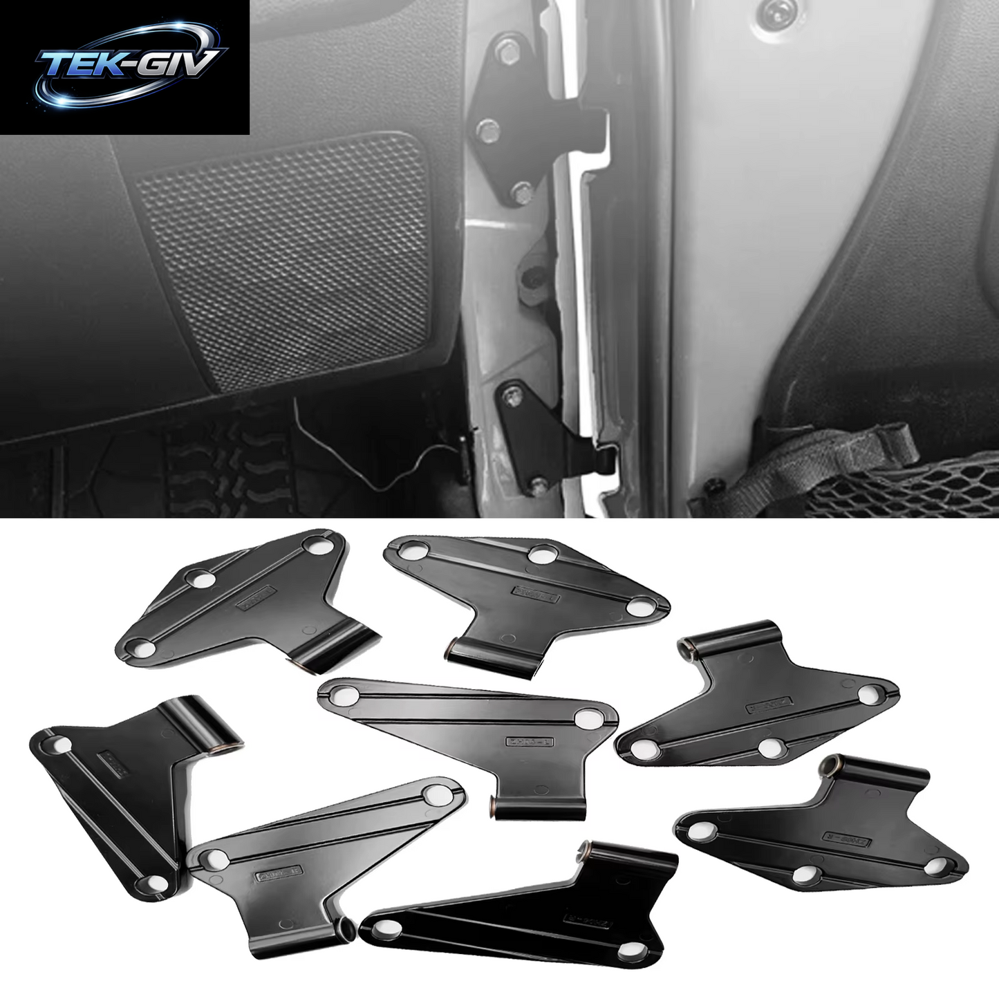 Auto Innen Tür Scharnier Kit Bolzen Teile Zubehör Fit Für Jeep Wrangler JK 2007-2018 4-Türer Vorne Hinten Seite Scharniere Ersatz