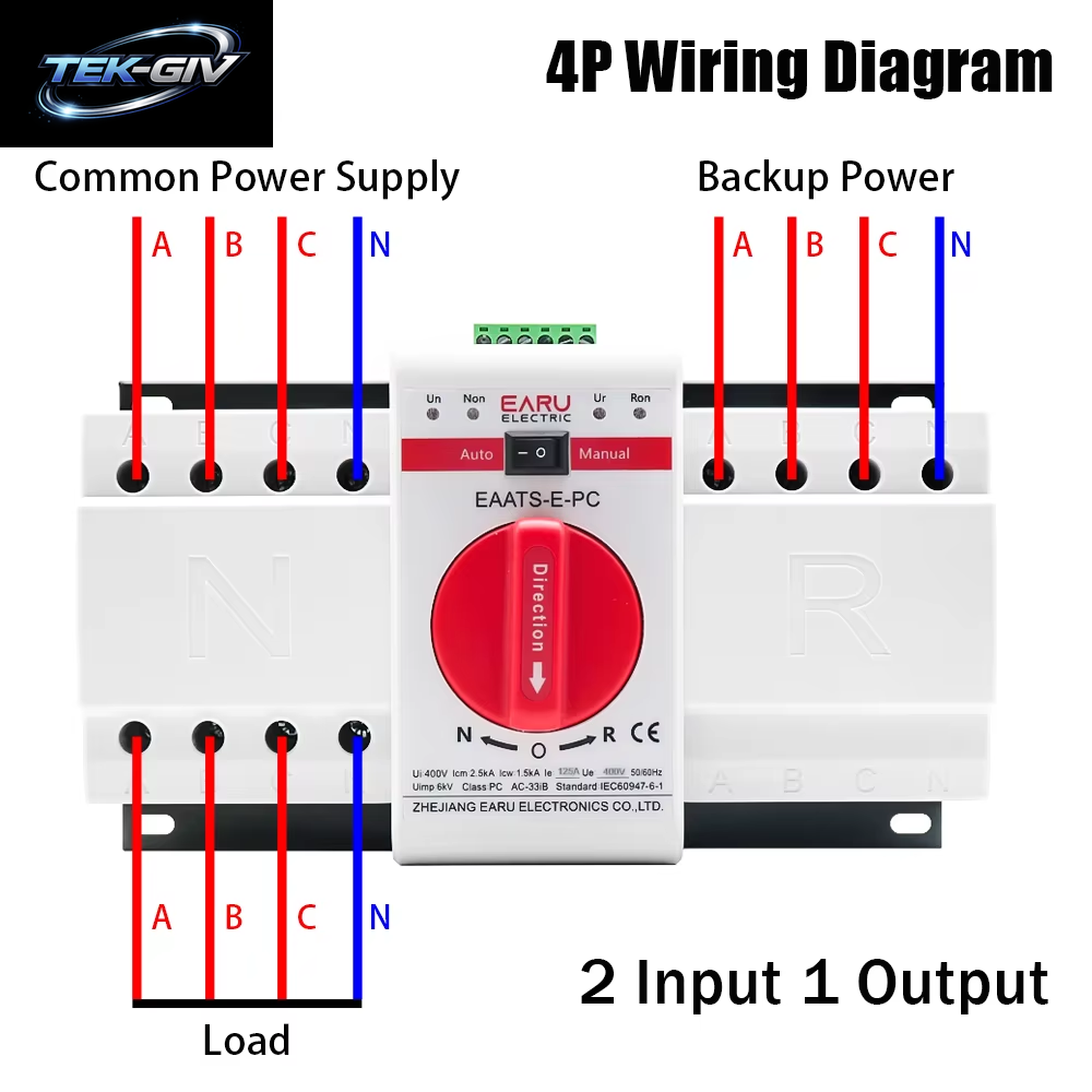 2P 4P 63A 125A ATS PV Dual Power Automatische Transfer Schalter AC220V 400V 50/60Hz Typ MCB Auto Manuelle Sal Schalter Leistungsschalter