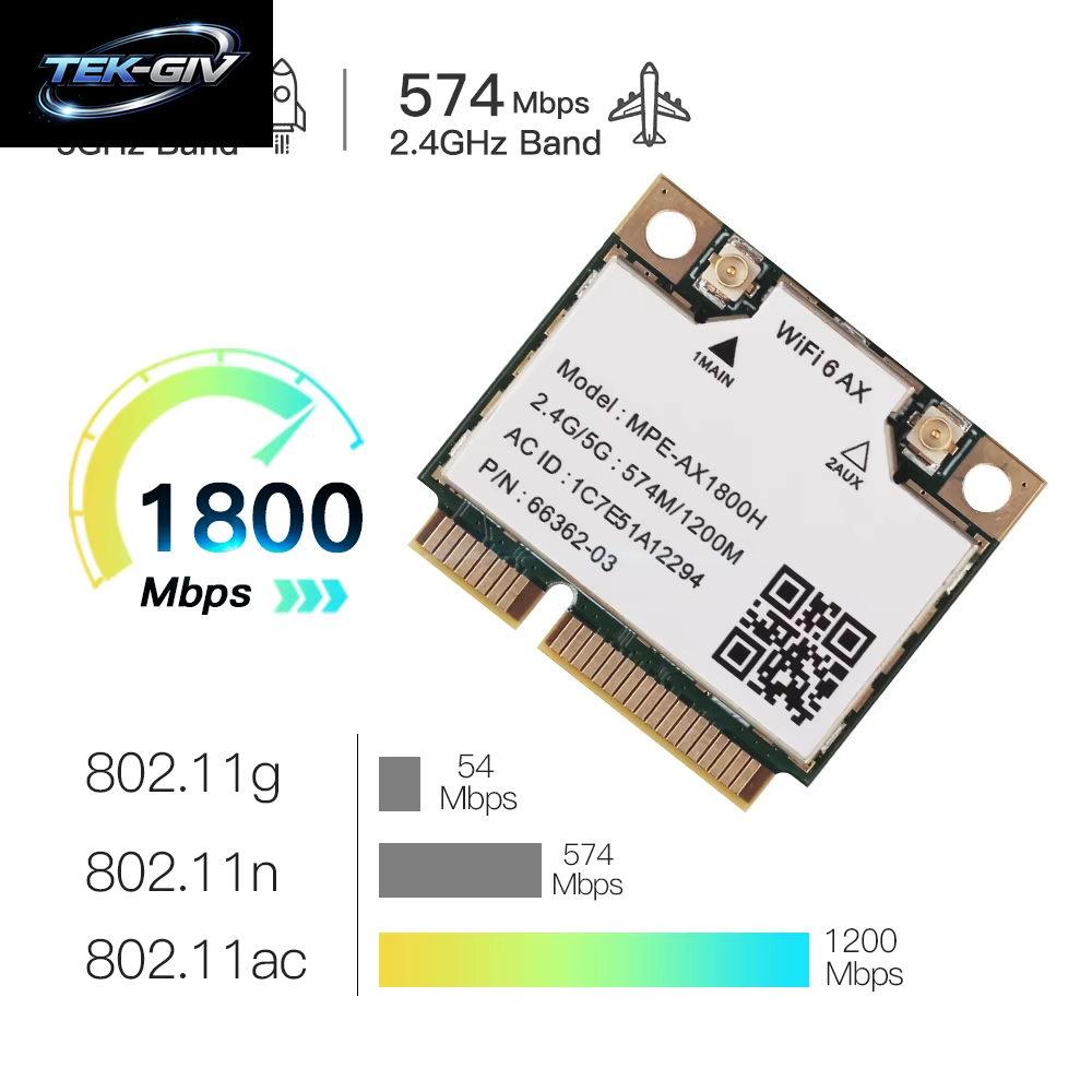 Wi-Fi 6 Mt792 Dualband Wifi 6 Bluetooth 5,2 Karte Für Mini-Pcie-Adapter Wlan-Adapter 2,4G/5Ghz Für Laptop/Pc
