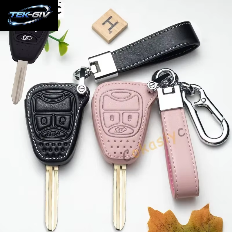 Für Chrysler Pacifica Aspen 300 Dodge Caravan Jeep Wrangler JK Commander Grand Cherokee Zubehör Leder Auto Schlüssel Fall Abdeckung