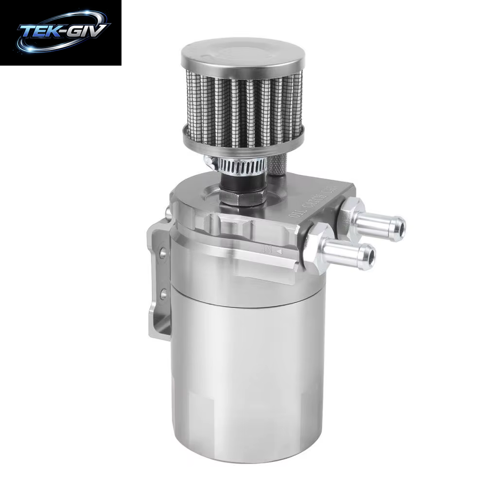 Universal Auto Schallwand Öl Catch Kann Tank Kit Mit Entlüftung 300 Ml Aluminium Polnischen Motor Luft Öl Separator Tank Reservoir Kit