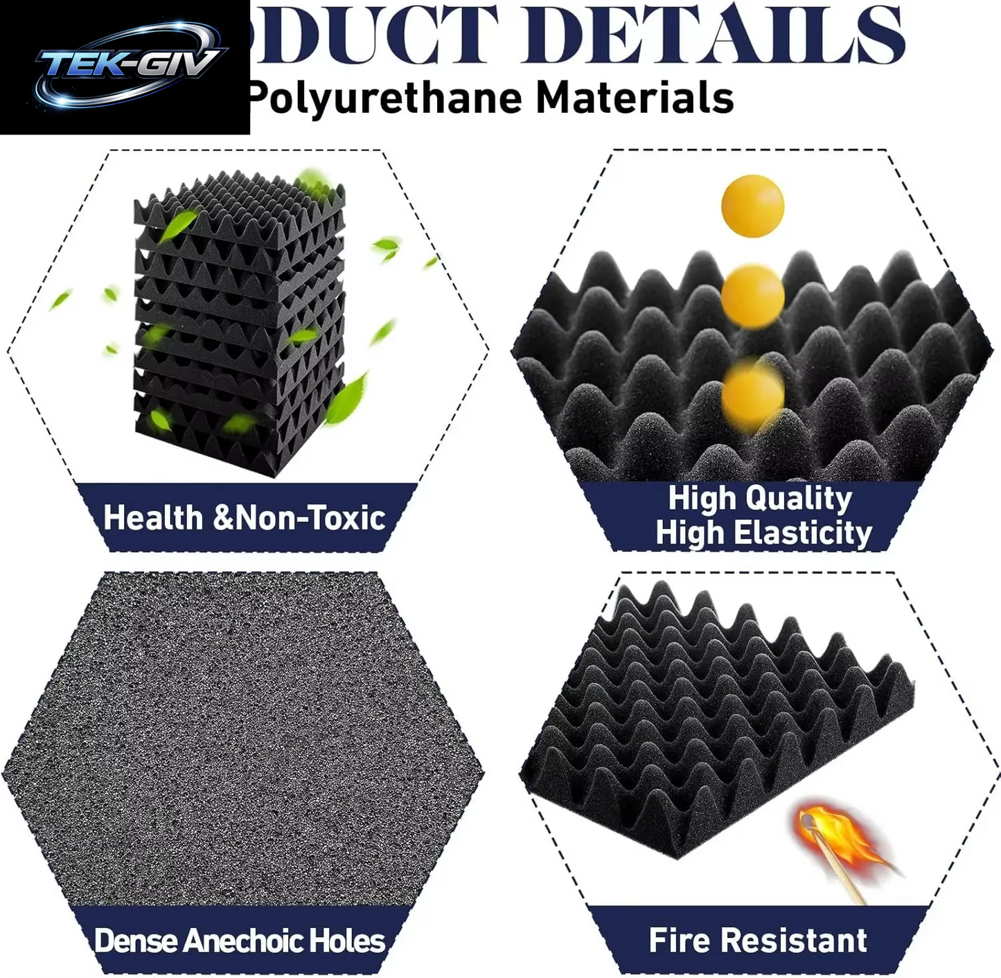 12PCS Selbstklebende Schalldichte Wandpaneele Akustikschaumfliesen Rauschunterdrückung Home Studio Schlafzimmer Schalldämmungsstift