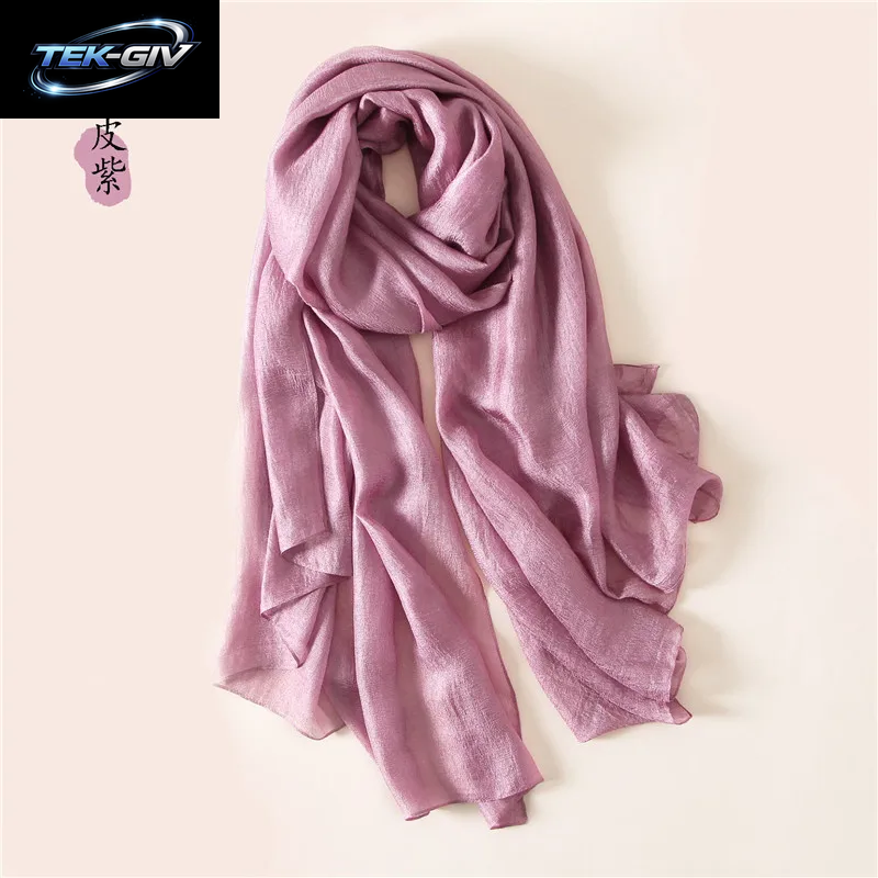 2023 Luxus Marke Frauen Mode Schal Plain Solide Seide Leinen Schals Schals Sommer Dame Bandanas Pashmina Foulard Hijab 180*90 Cm