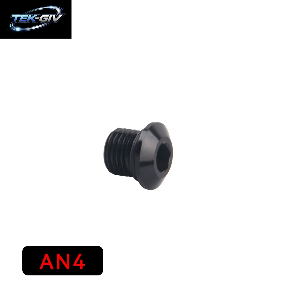 Aluminium AN3 AN4 AN6 AN8 AN10 AN12 AN16 AN20 ORB Sockel Sechskant O-Ring Boss Stecker SCHWARZ