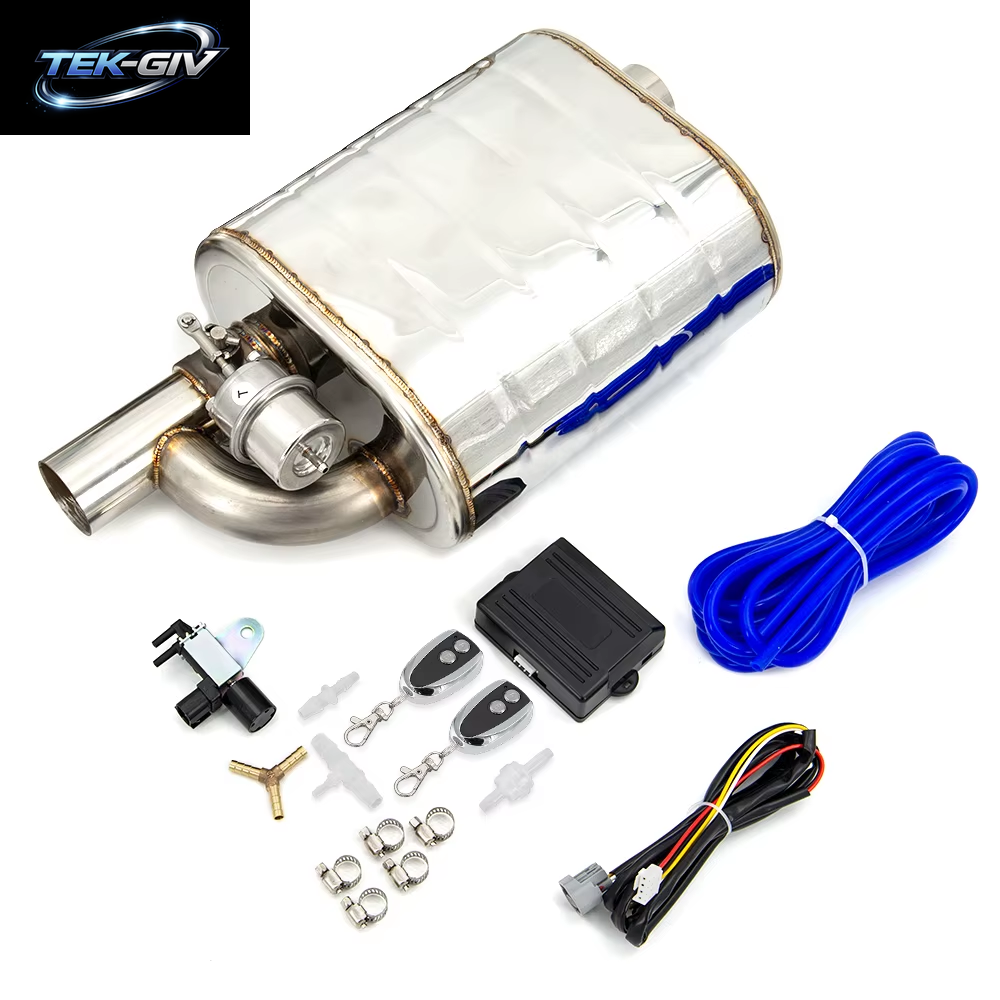 2"/2,5"/2,75"/3'' Zoll Auspuff Schalldämpfer Mit Dump Vakuum Ventil Edelstahl Auspuff Ausschnitt Fernbedienung Set Pumpe Controller
