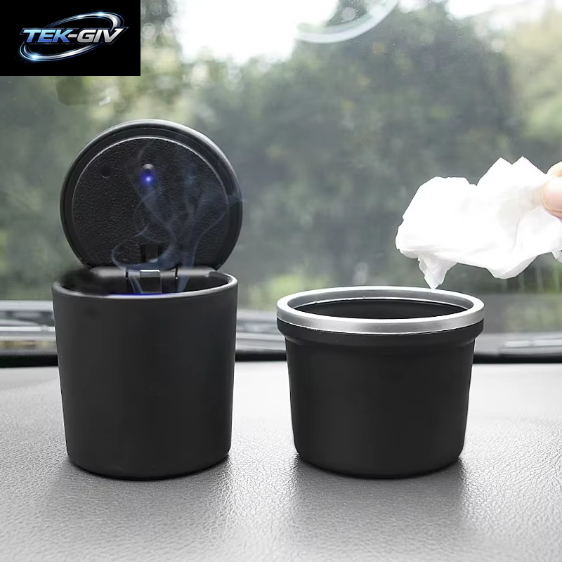 1 Stücke Universal Automatische Auto Aschenbecher Tragbare Auto Auto Led-Licht Zigarette Zigarre Asche Zylinder Rauchbecherhalter Zubehör
