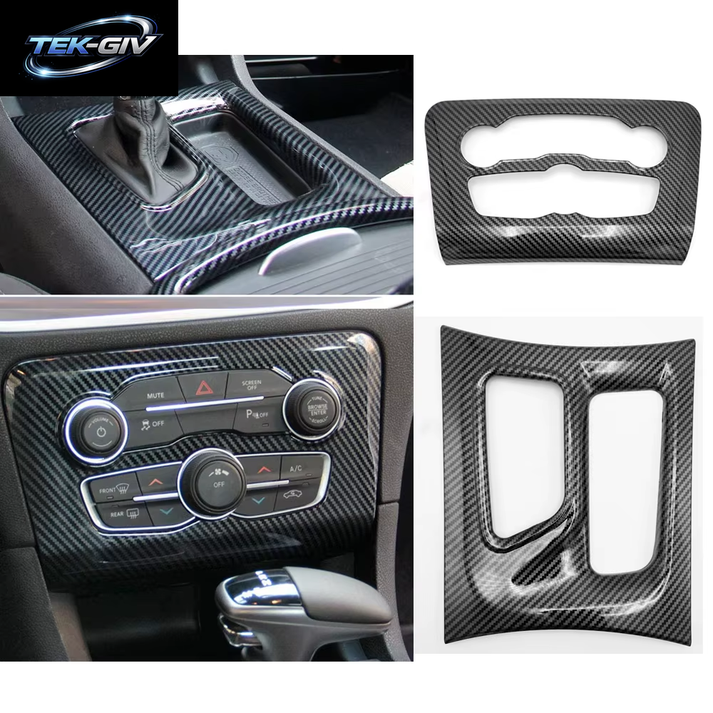 Für Dodge Charger 2015-2021 Zentrale Steuerung Getriebe Panel Trim A/C Klimaanlage Panel Schutz Abdeckung Innen Dekorative Teile