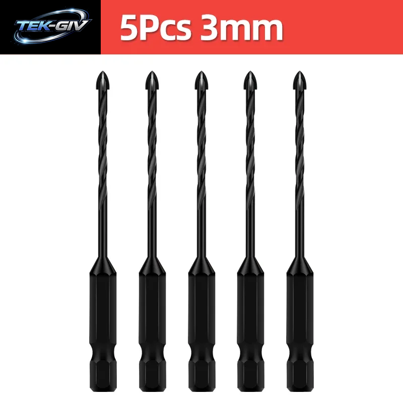 Kreuz-Sechskant-Fliesenbohrer Für Glas, Beton, Keramikfliesen, Lochöffner, Tunstenkarbid, Hartmetall-Bits-Set, Werkzeuge, 3, 4, 5, 6, 8, 10, 12 Mm