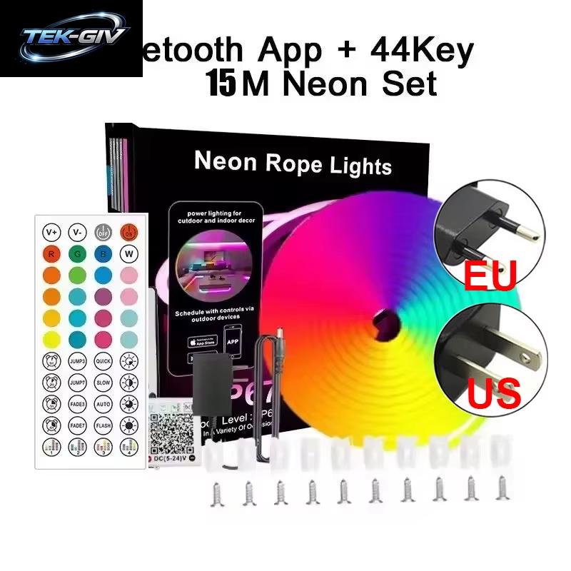 DC24V Silikon RGB Neon Led-Lichtstreifen Für Kinderzimmerbeleuchtung Bluetooth App-Steuerung 5M 10M 15M 20M 30 Meter Neon-Seilband
