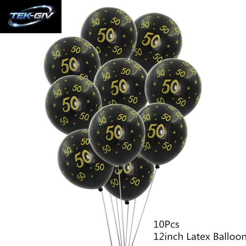 Schwarzgold 30 40 50 60 Jahre Geburtstag Latexballons Erwachsene Männer Frauen Alles Gute Zum Geburtstag Party Dekor Hochzeit 30. Jahrestag Zubehör