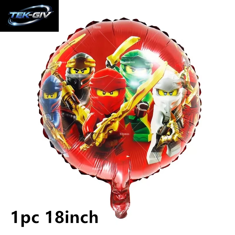Ninjaed Go Thema Luftballons Geburtstag Party Dekoration Lieferungen Baby Dusche Legoed Latex Ballon Hintergrund Banner Kuchen Topper Jungen