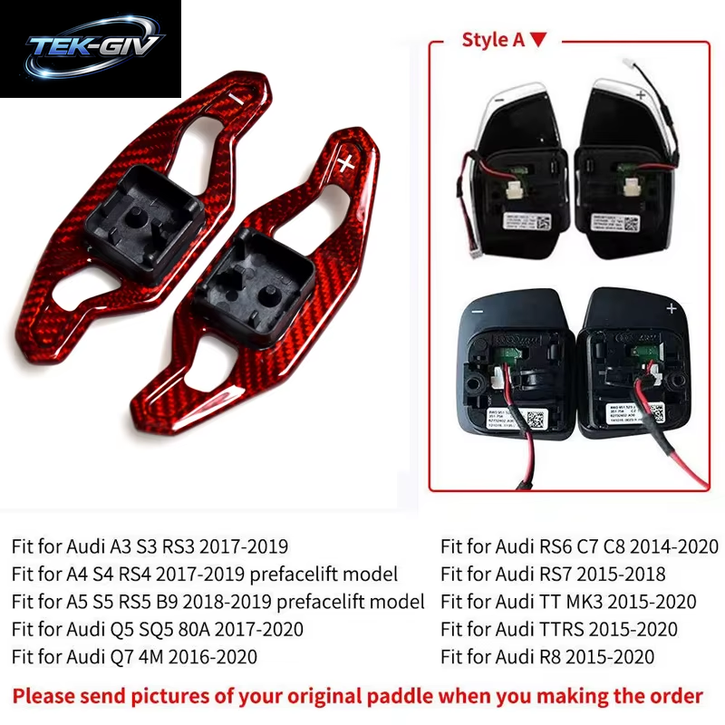 Carbon Fiber Shift Paddle Für Audi A3 8V S3 RS3 A4 S4 A5 S5 RS4 B8 B9 A6 A7 TT TT R8 Q3 Q5 Auto Lenkrad Shifter Verlängerung