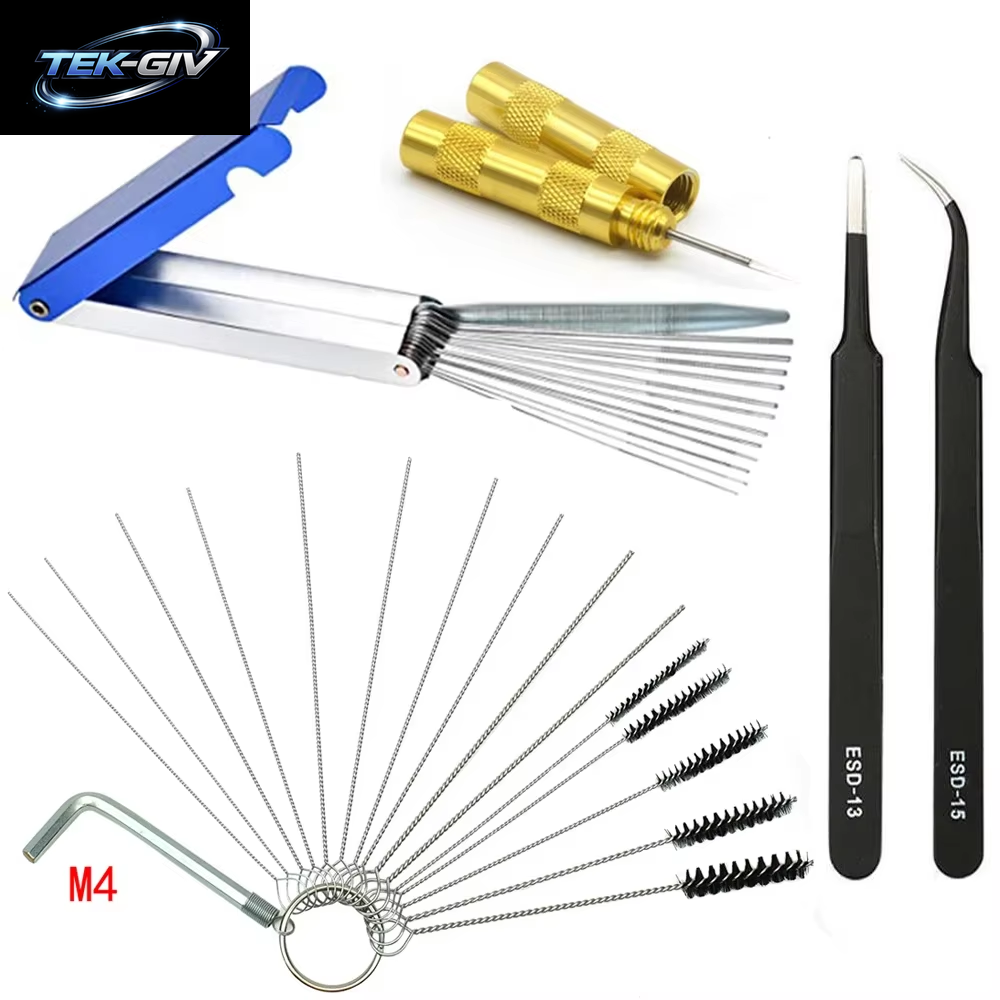 Airbrush Reiniger Set Vergaser Carbon Dirt Jet Entfernen Reinigungsnadeln Bürsten Reinigungswerkzeuge Für Automobil Motorrad Schläuche