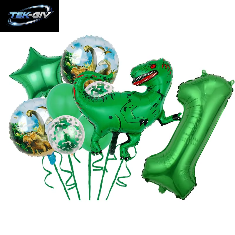 Dinosaurier Geburtstag Party Dekoration Papier Geschirr Set Tassen Teller Tischdecke Thema Luftballons Glücklich Hintergrund Liefert Für Kinder Jungen