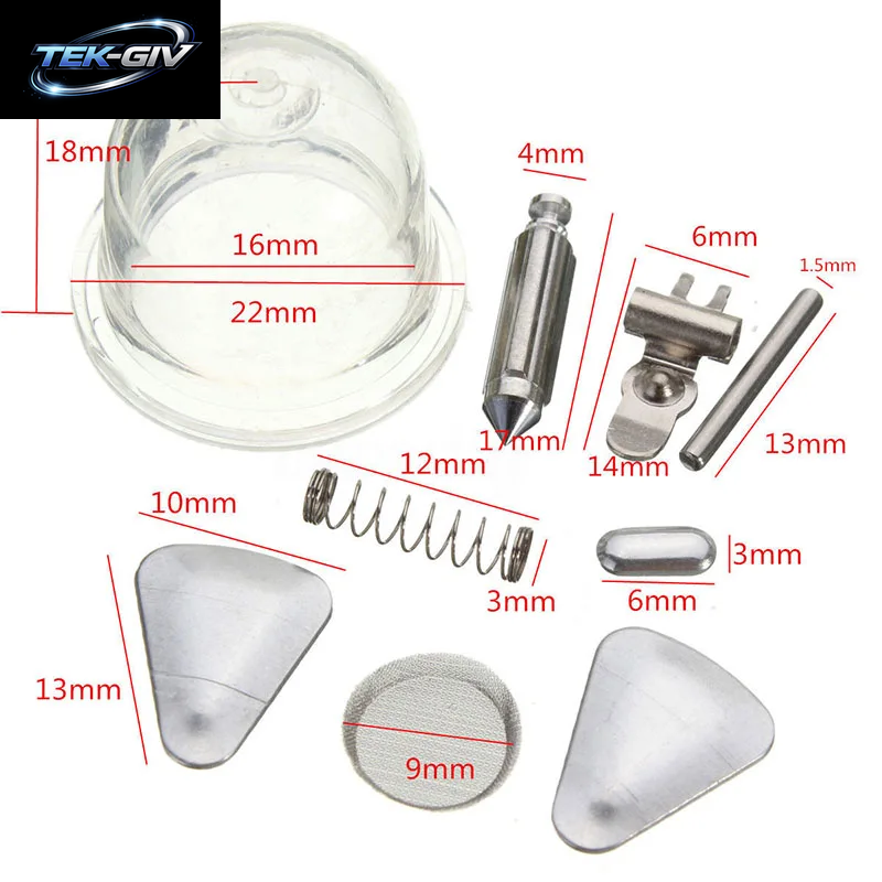 Gras Trimmer Vergaser Rebuild Kit Für ZAMA RB-100 STIHL HS45 FS55 FS38 BG45 Vergaser Membran Dichtung Primer Birne Reparatur