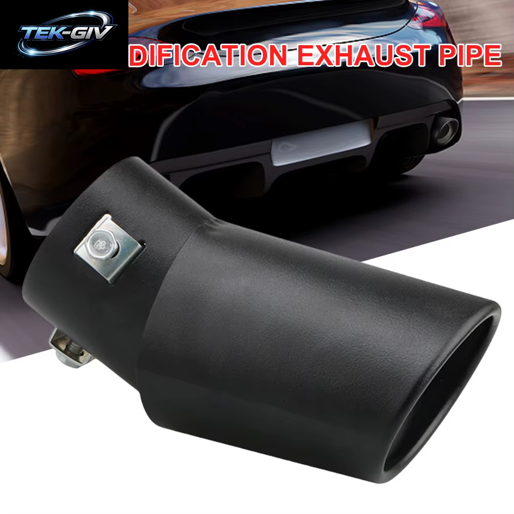 Universal Auto Auspuffs Pitze Runde Aluminium Legierung Schall Dämpfer Heck Verkleidung Hinten Auto Auspuffrohr Düse Schall Dämpfer Rohr Einlass 63Mm