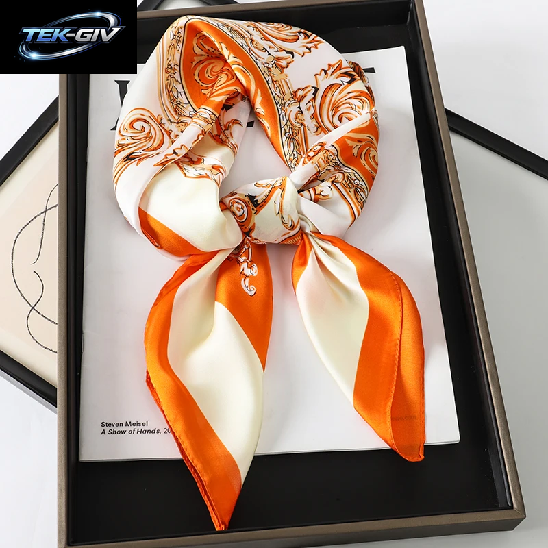 60 Farben Luxus-Schal Für Damen 70*70Cm Seidengefühl Quadratisches Haartuch Foulard Satin-Schal Großformatiges Kopftuch Hijab Taschentuch