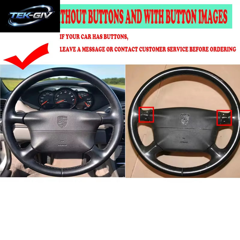 Handgenähter, Rutschfester, Atmungsaktiver Auto-Lenkradbezug Aus Echtem Leder Für Porsche 986 1998–2004 Diy-Autoinnenraum