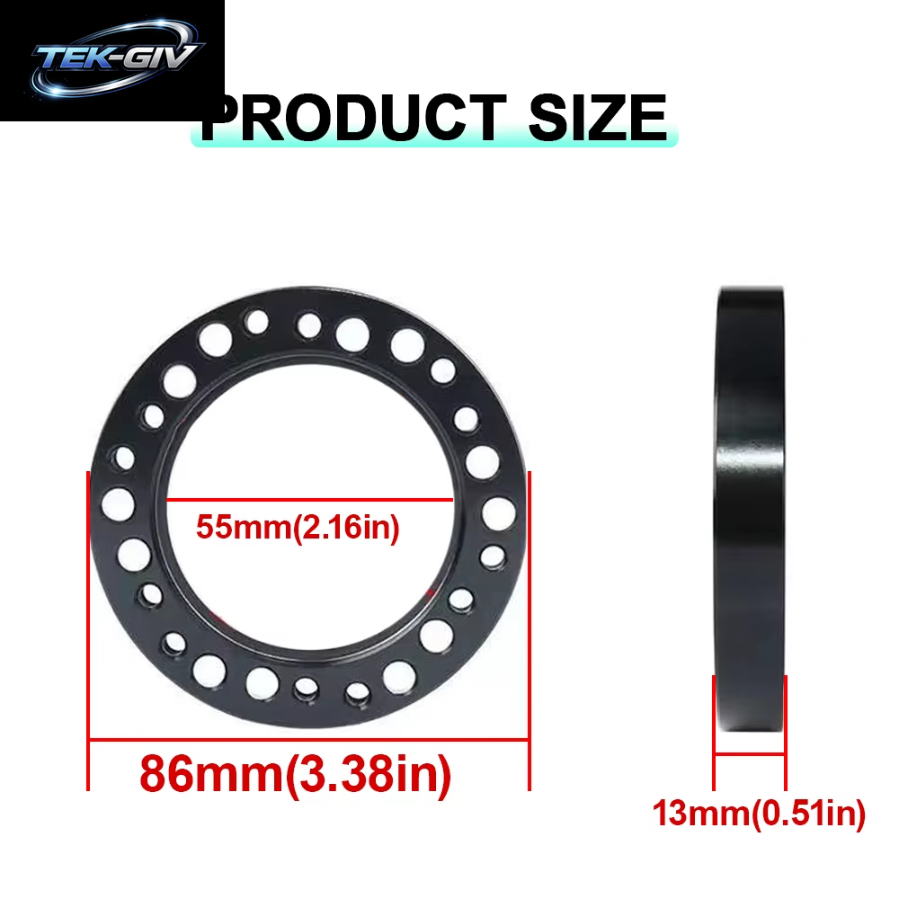 Neue Lenkrad HUB 1/2 ZOLL Spacer Lenkrad Nabe Boss Kit Adapter Spacer 13Mm 24 Loch Auto Lenkrad Adapter Platte