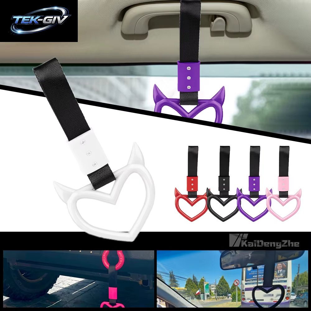 JDM Zurikawa Ring Bus Griff Teufel Herz Modifizierte Racing Griff Hand Strap Loops Stoßstange Bus Auto Drift Charme Auto Zubehör