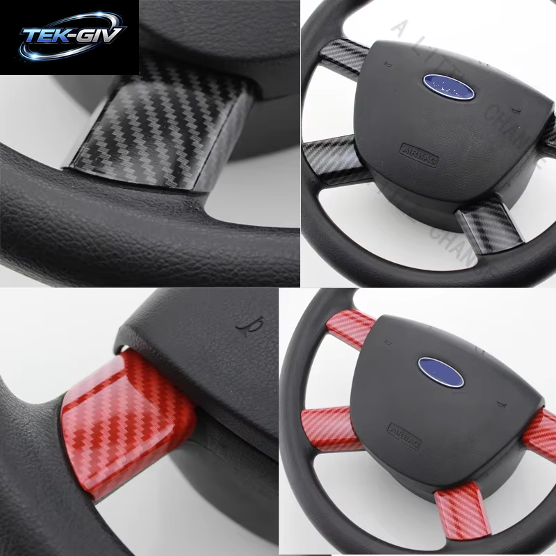 Mein Gutes Auto 4 Teile/Satz Innen Auto Lenkrad Panel Abdeckung Trim Aufkleber Für Ford Focus 2 MK2 2005 - 2011 Zubehör