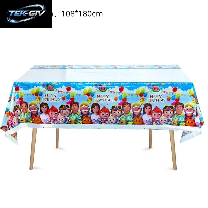 Cocomelon Ballon JJ Melone Wassermelone Spielzeug Alles Gute Zum Geburtstag Banner Party Dekoration Hintergrund Kuchen Topper JOJO Einweggeschirr