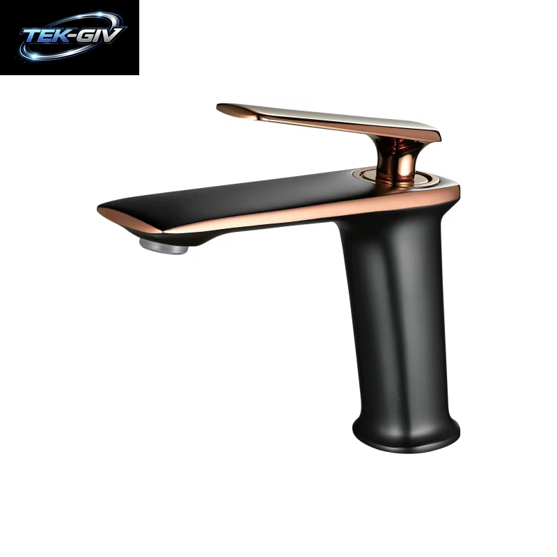 BAKALA Luxus Schwarz Rose Gold Waschbecken Wasserhähne Moderne Weiß Wasserhahn Badezimmer Luxus Becken Wasserhähne Heiß Kalt Wasser Waschbecken Mischbatterie