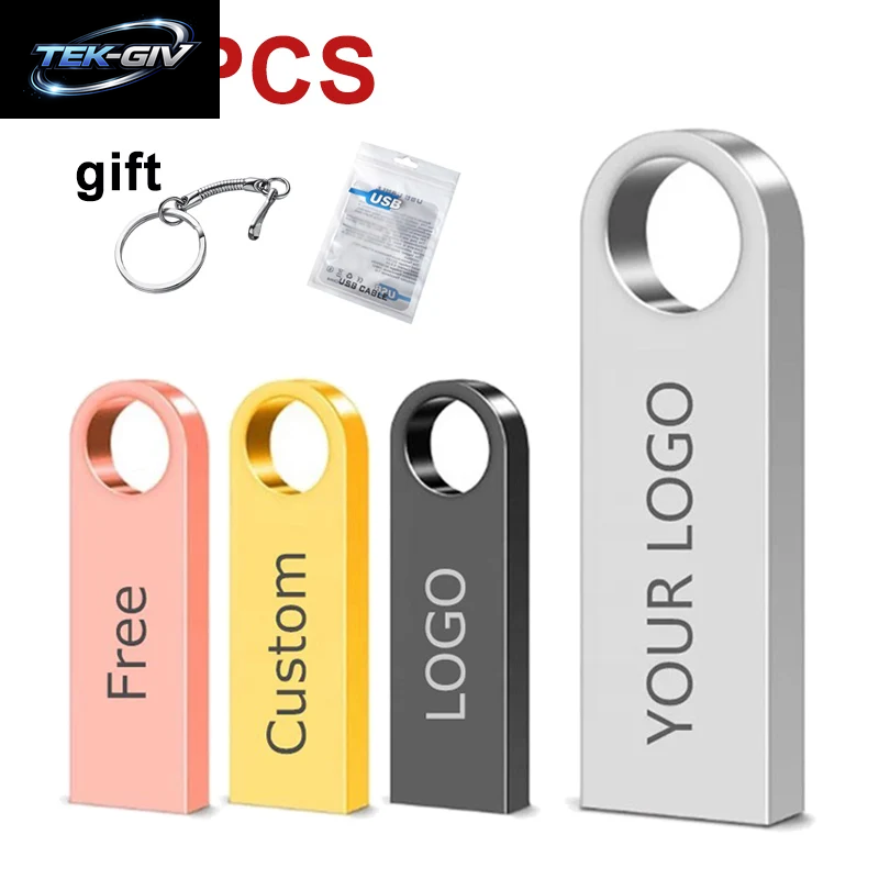 10 Teile/Los Metall Usb-Stick 4GB 8GB Pen Drive 16GB 32GB Cle USB Stick 2,0 UDP Speicher Flash Drive 64GB 128GB Kostenloses Individuelles Logo