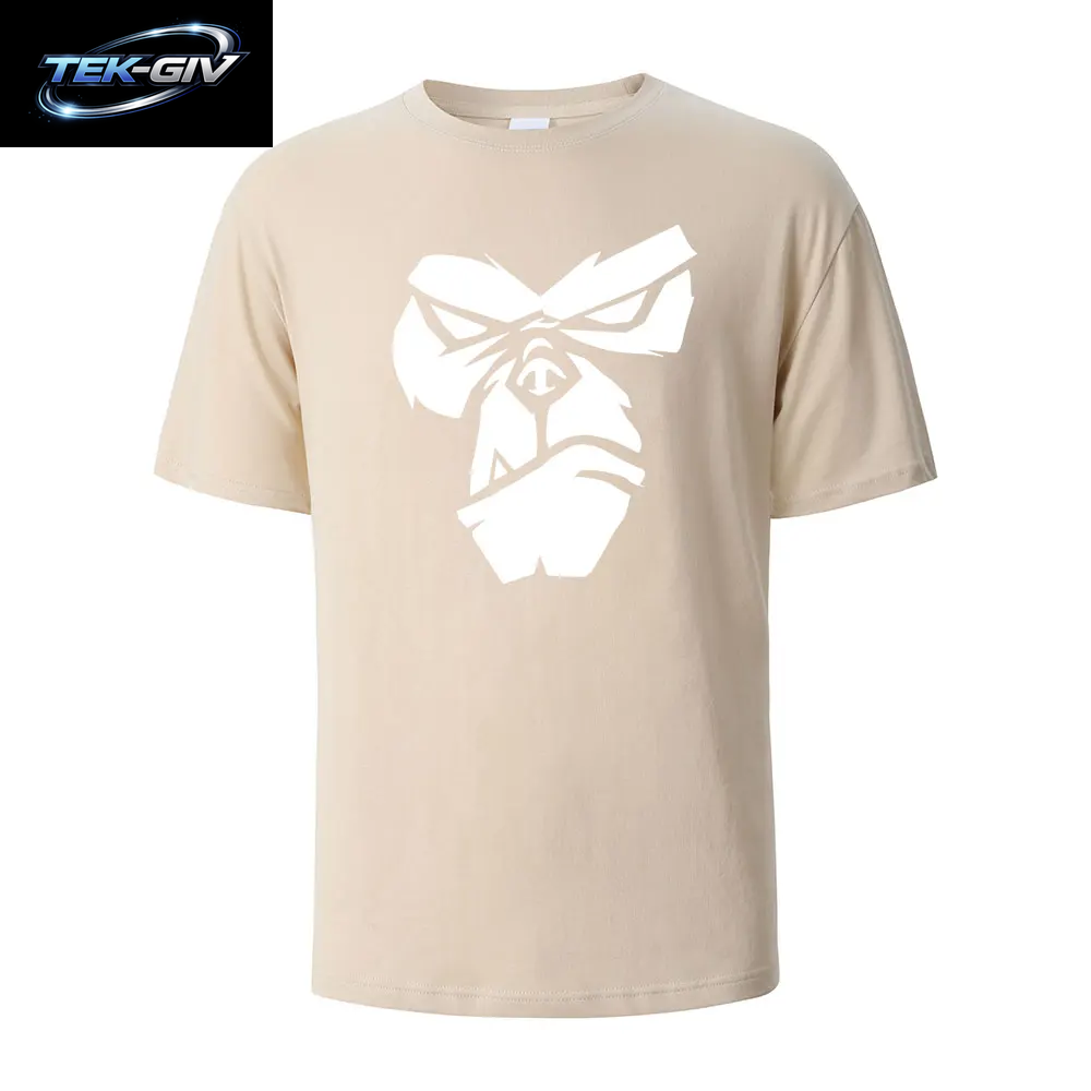 Gorilla Face Lustiges Print-T-Shirt, Sommer-T-Shirts Für Männer Und Frauen, 100 % Baumwolle, O-Ausschnitt, Übergröße, Lässig, Kurzärmelig, Streetwear, Basic-Top