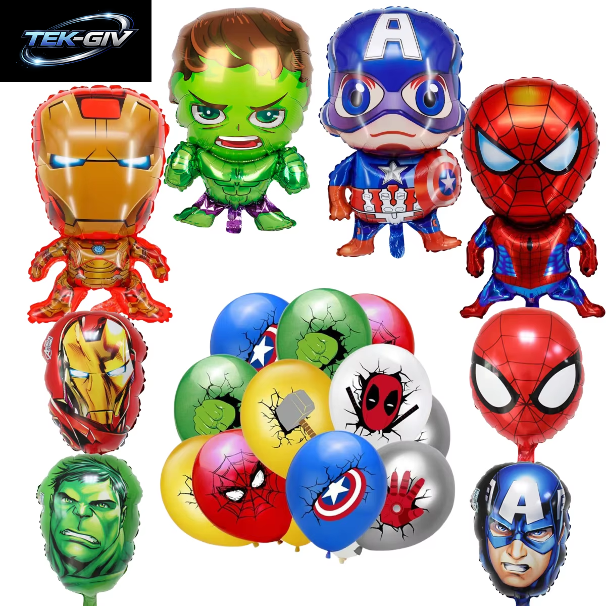 The Avengers Marvel Superheld Hulk Spider-Man Iron Man Ballon Latex Digitalballon Geburtstagsparty Babyparty the Avengers