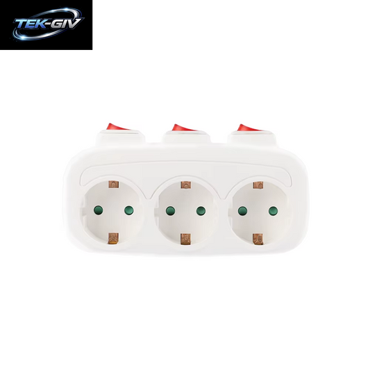 CILIA 1/2 Stück Eu-Stecker, 3-In-1, Steckdose Mit 3 Schaltersteuerung, Multi-Steckdosenleiste, 3 Steckdosen, Für Zuhause
